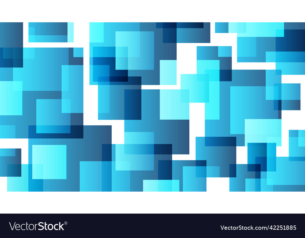 Abstract blue geometric squares background modern Vector Image