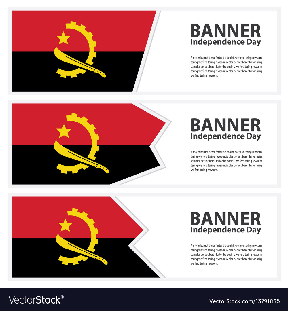 Angola Flag Banners Collection Independence Day Vector Image
