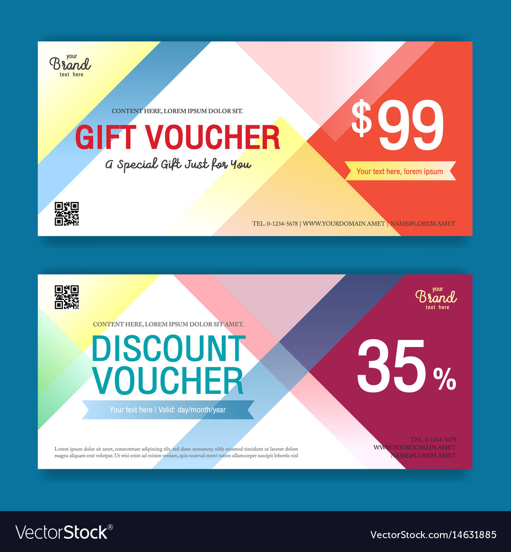 Colorful and modern discount voucher or gift Vector Image