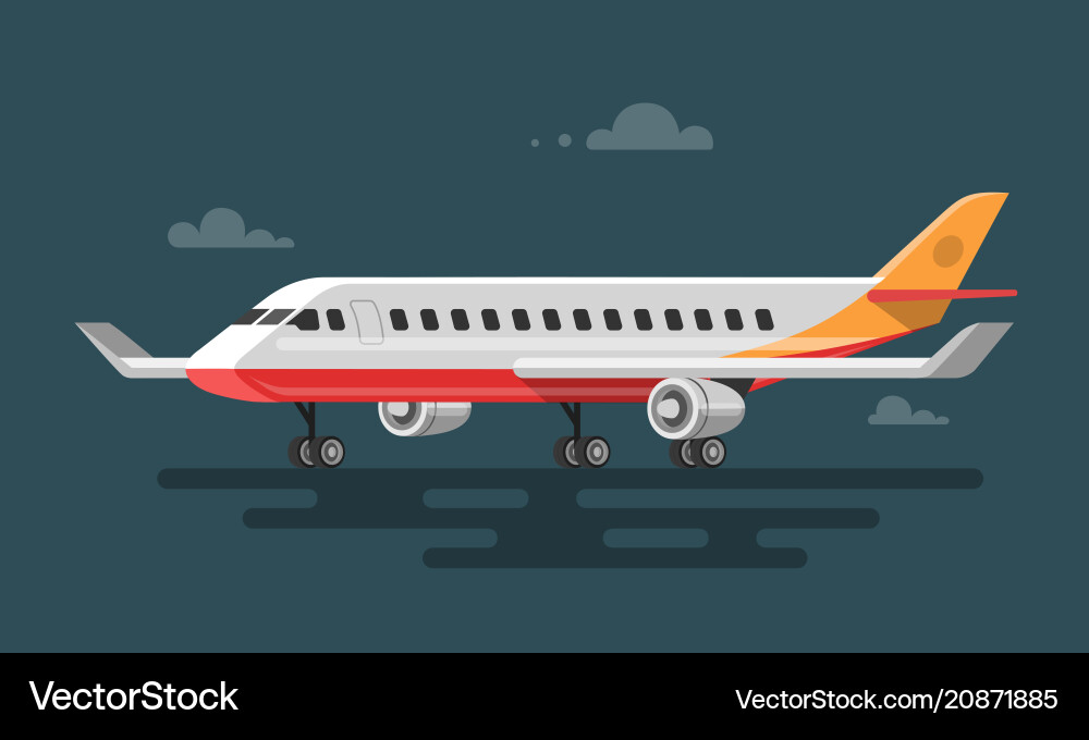 Flat aircraft Royalty Free Vector Image - VectorStock