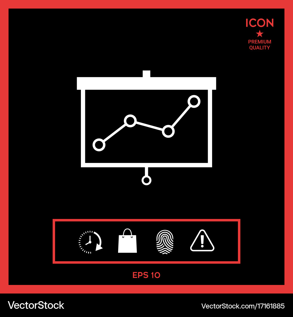 Projector screen with graph Royalty Free Vector Image