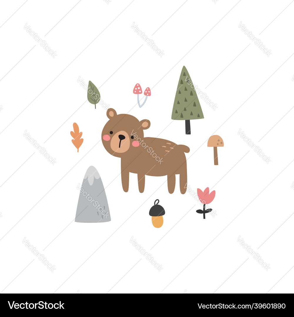 A cute brown bear Royalty Free Vector Image - VectorStock