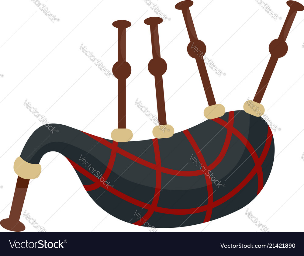 Bagpipes icon flat style