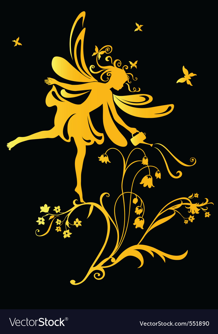 Fairy silhouette Royalty Free Vector Image - VectorStock