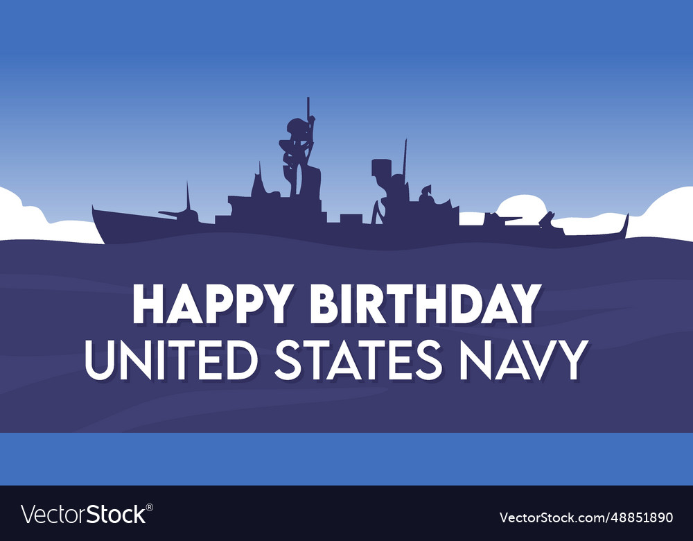 Happy birthday united states navy Royalty Free Vector Image