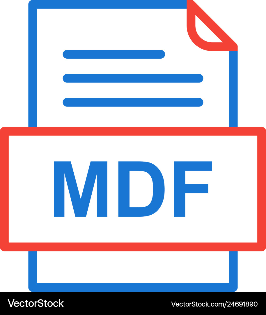 Mdf file document icon Royalty Free Vector Image
