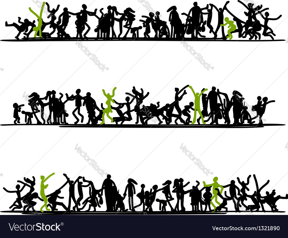 Sketch of people crowd for your design