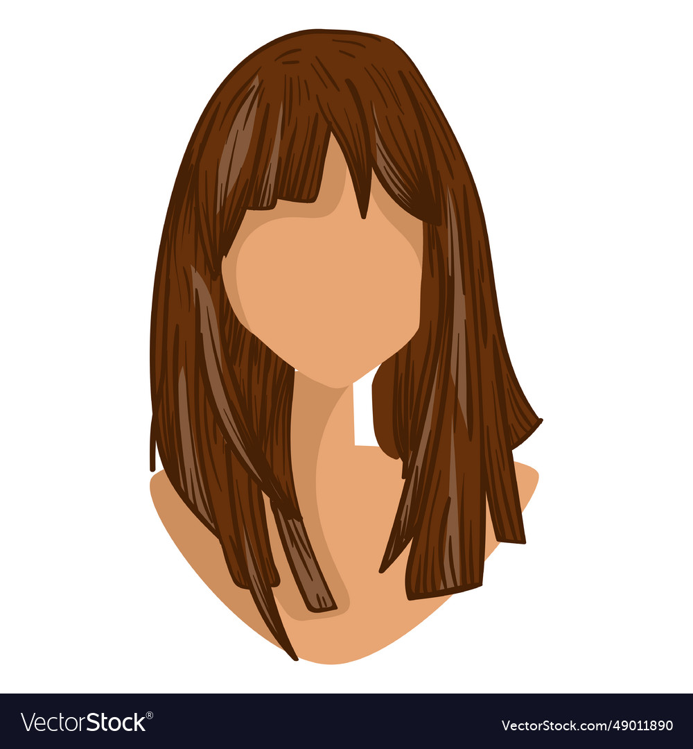 Straight wonan hair cartoon Royalty Free Vector Image