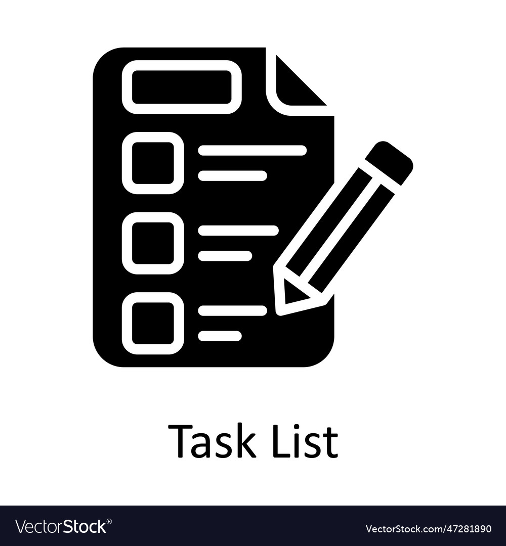 Task list solid icon design s Royalty Free Vector Image