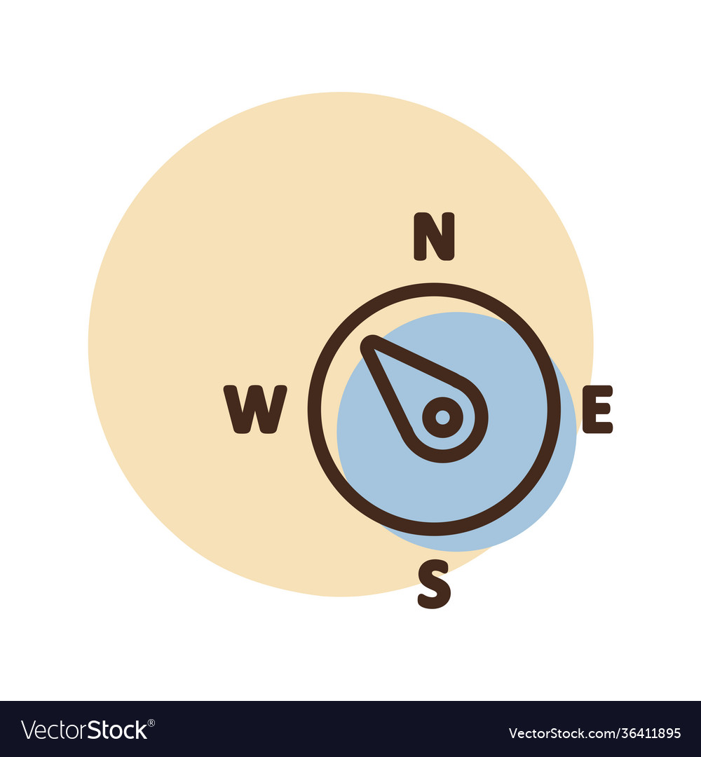 Compass wind rose icon direction northwest