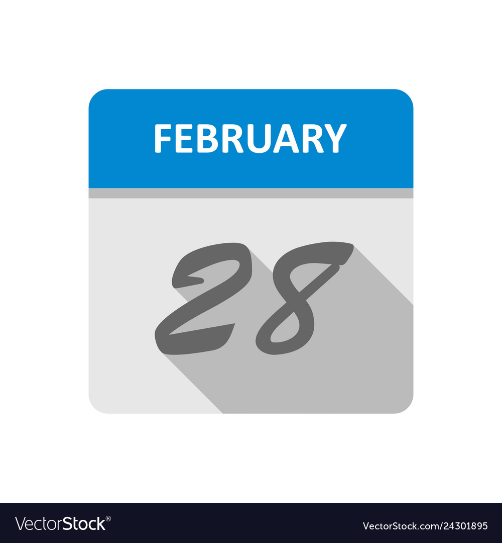 February 28th date on a single day calendar Vector Image