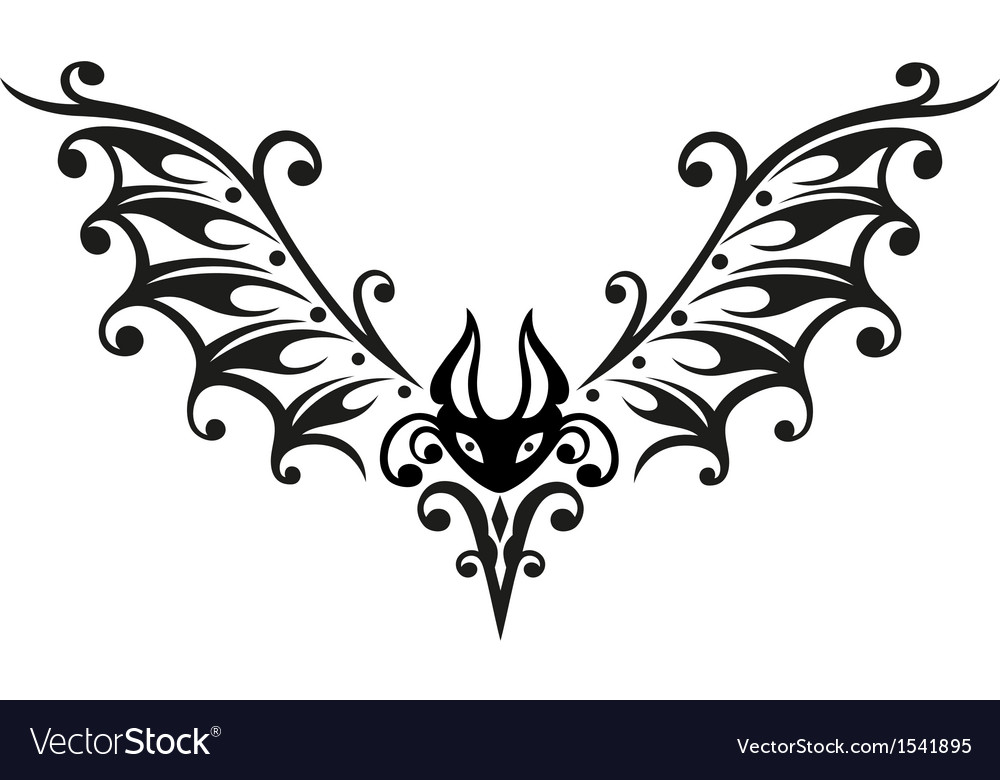 Halloween bat tribal Royalty Free Vector Image