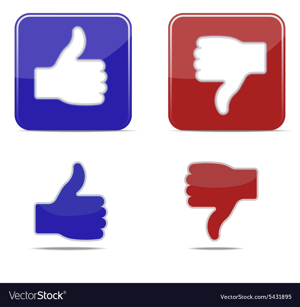 Thumbs up and down symbol icons