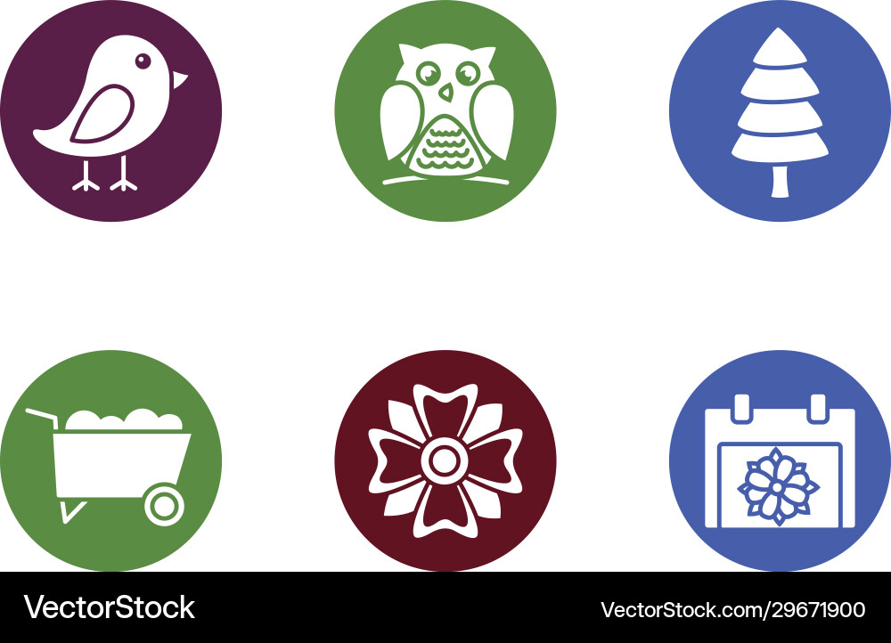 Bundle spring set block icons Royalty Free Vector Image