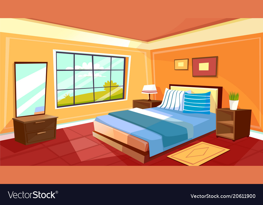 Cartoon Bedroom Interior Background