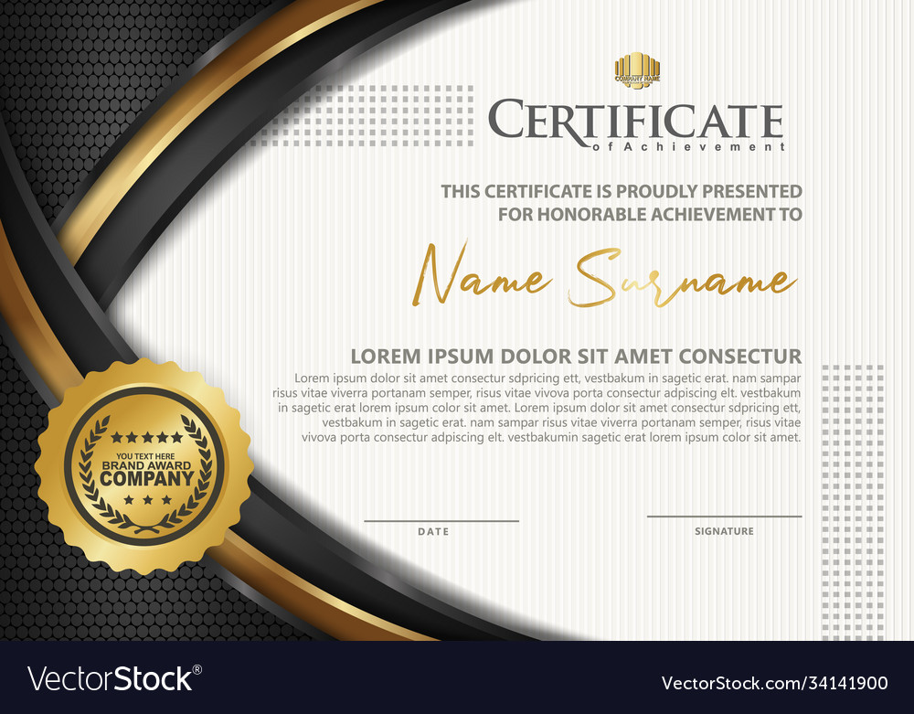 Certificate template with luxury and texture Vector Image