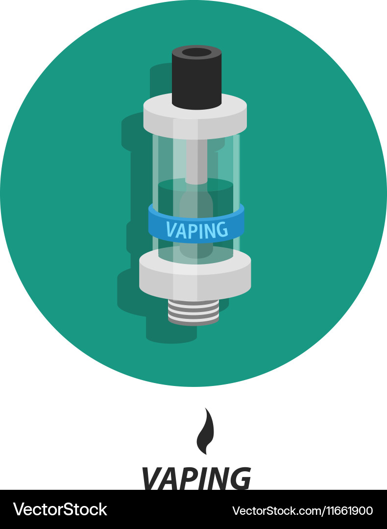 Flat vaping icon circle Royalty Free Vector Image