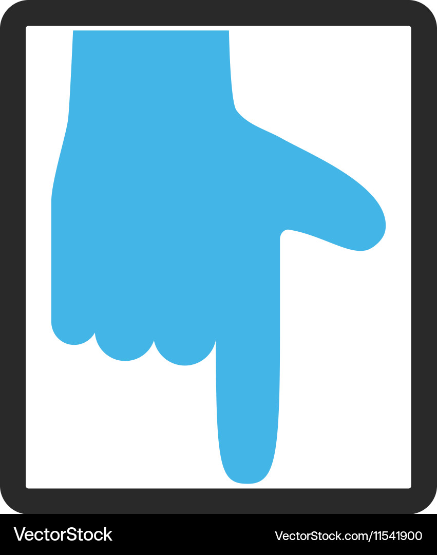 Hand pointer down framed icon Royalty Free Vector Image