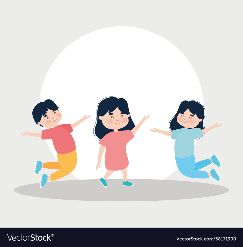 Jumping kids Royalty Free Vector Image - VectorStock