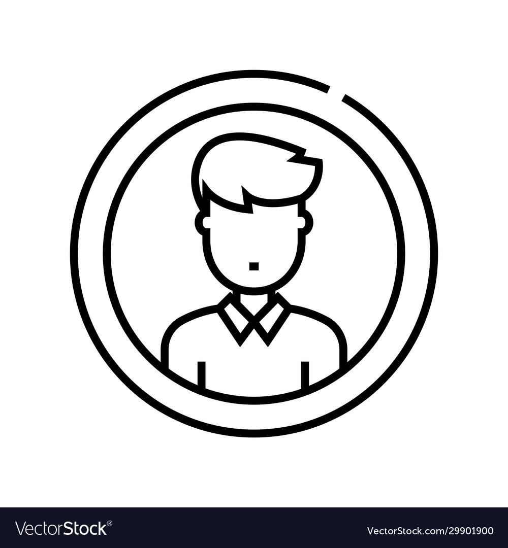 Profile employee line icon concept sign outline Vector Image