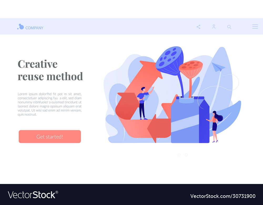 Upcycling concept landing page Royalty Free Vector Image