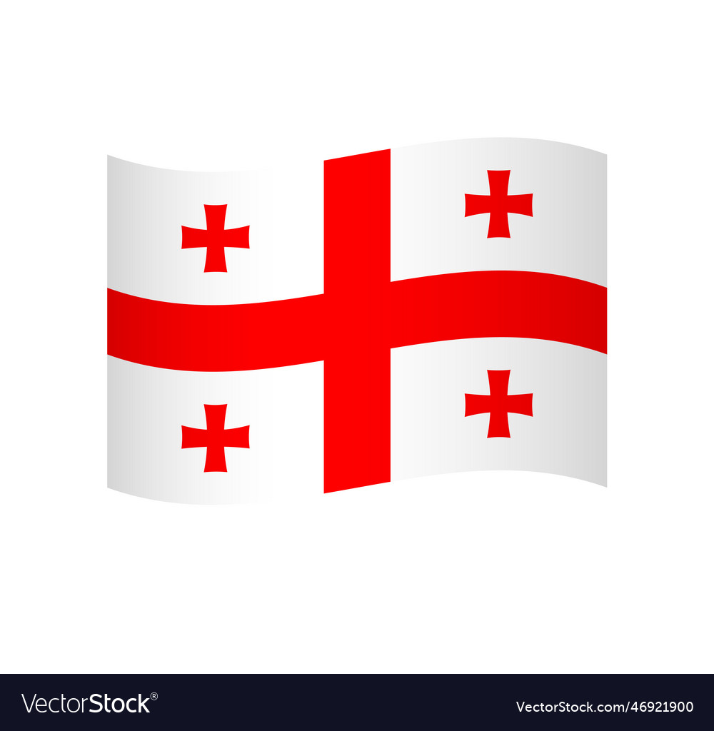 Wavy flag of georgia Royalty Free Vector Image