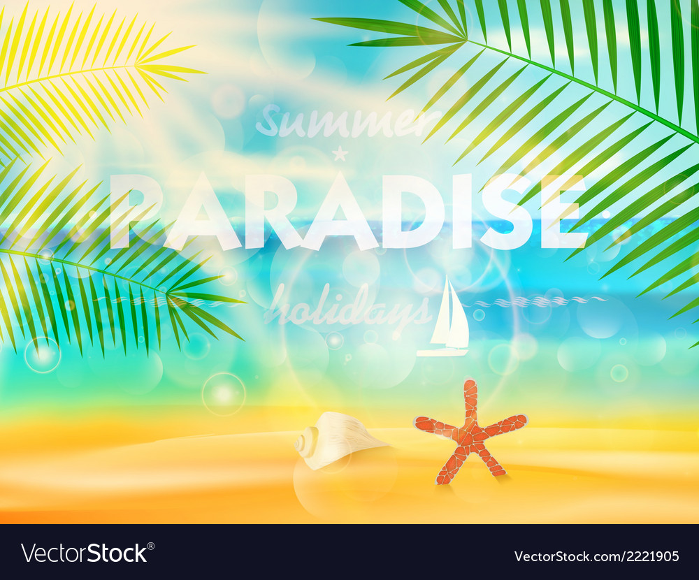 Beautiful seaside view poster Royalty Free Vector Image