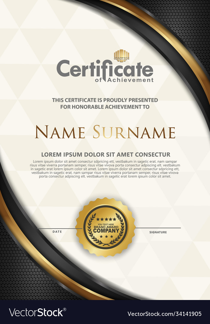 Certificate template with luxury and texture Vector Image