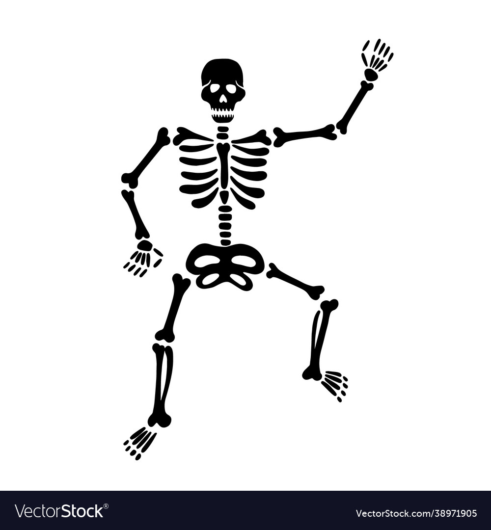 Dancing black skeleton Royalty Free Vector Image