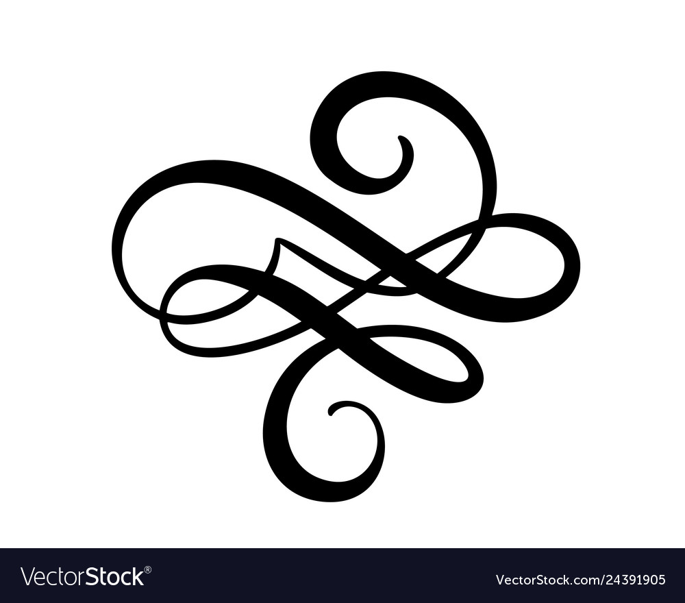 Floral calligraphy element flourish Royalty Free Vector