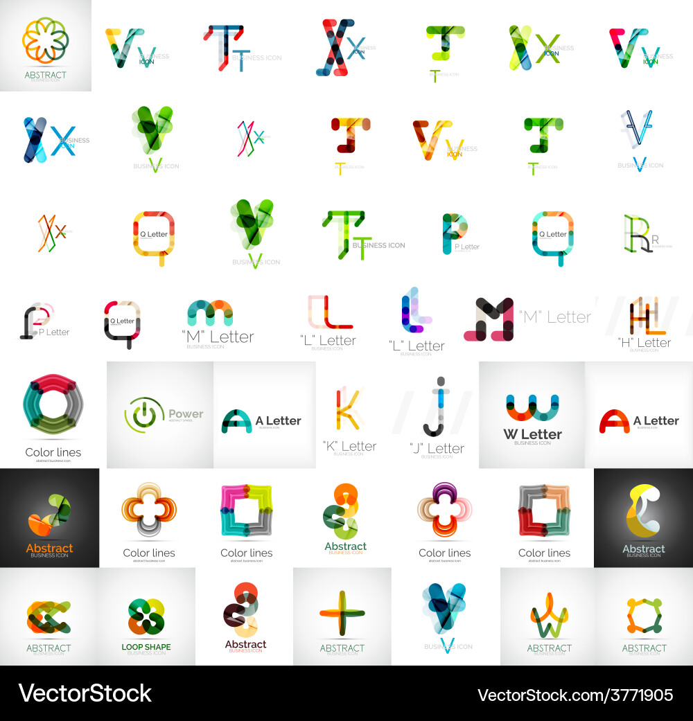Logo mega collection Royalty Free Vector Image