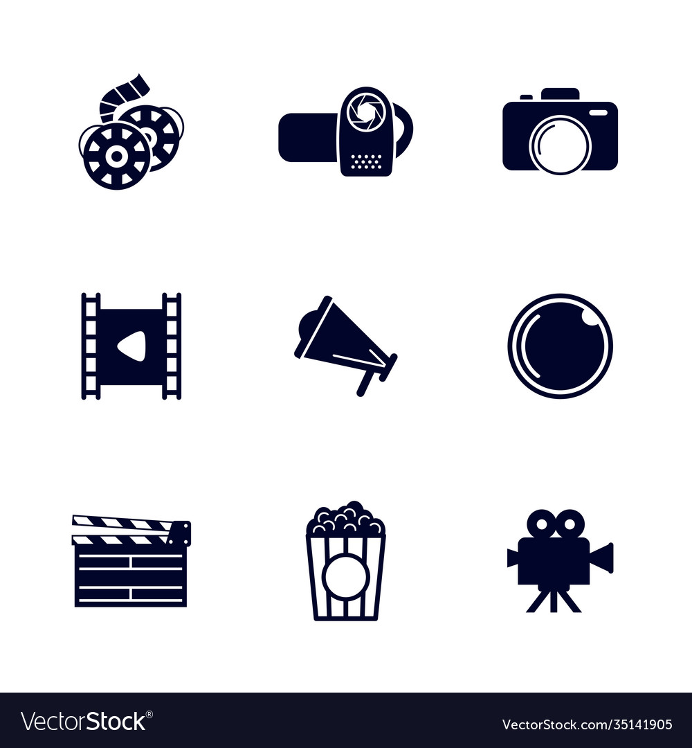 Set movie icon logo template creative movie Vector Image