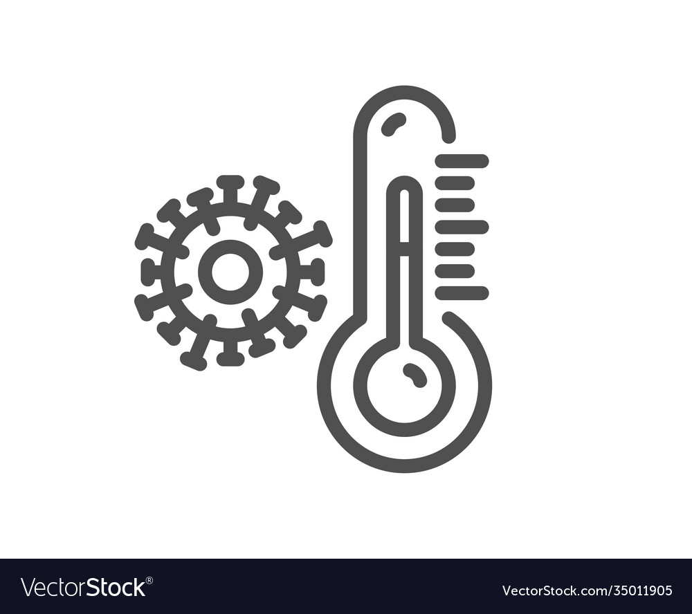 Thermometer line icon temperature diagnostic sign Vector Image