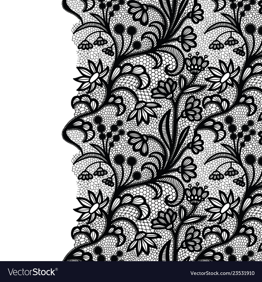 black vintage lace elegant lace lacy border vector image elegant black and white border design