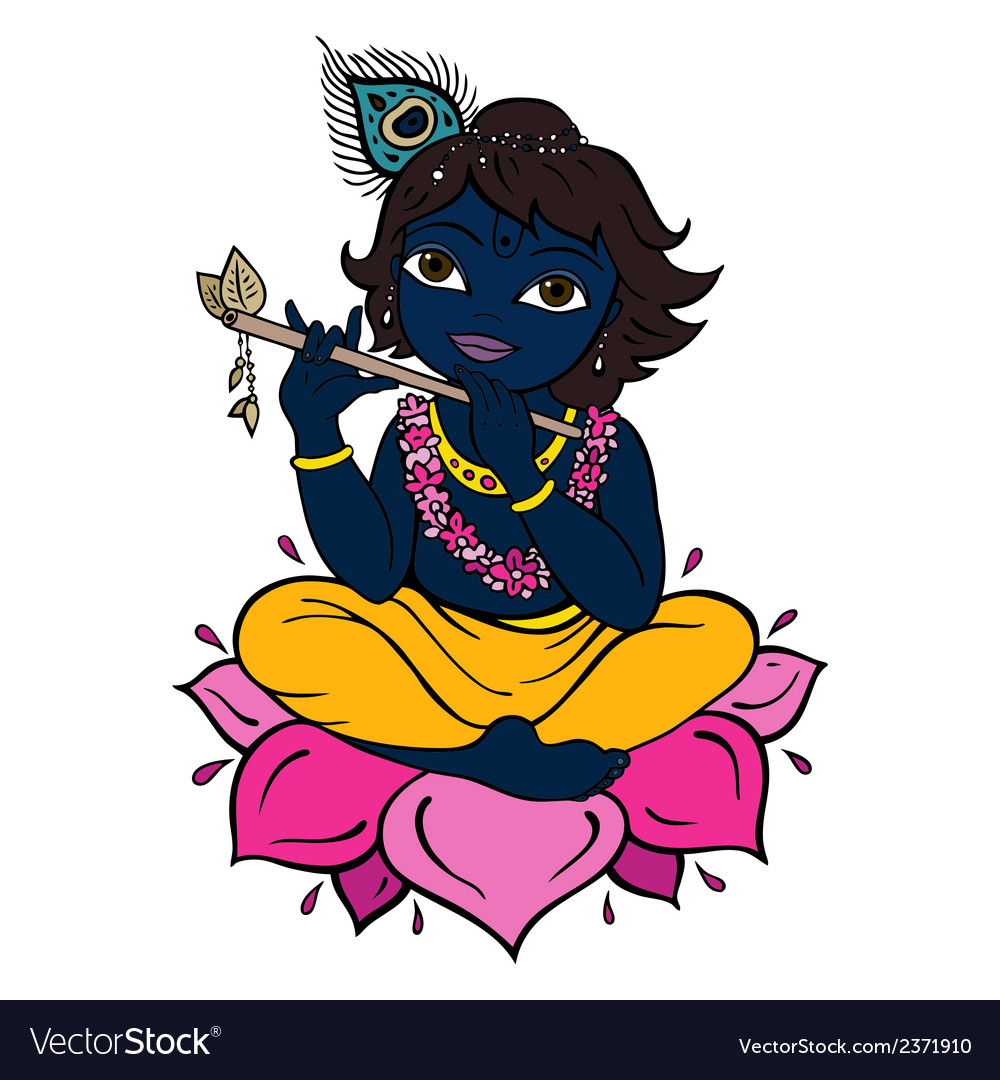 Hindu God Krishna Royalty Free Vector Image - VectorStock