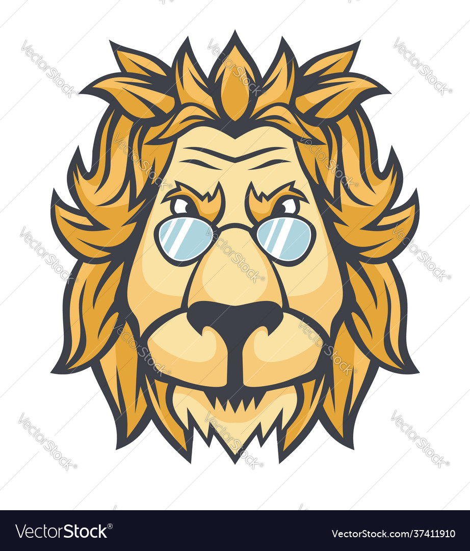 Lion With Sunglasses Royalty Free Vector Image