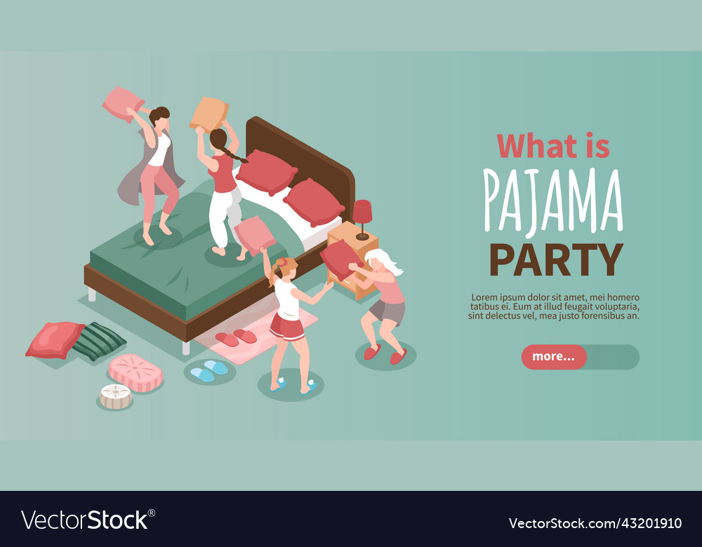 Pajama Party Banner Royalty Free Vector Image Vectorstock