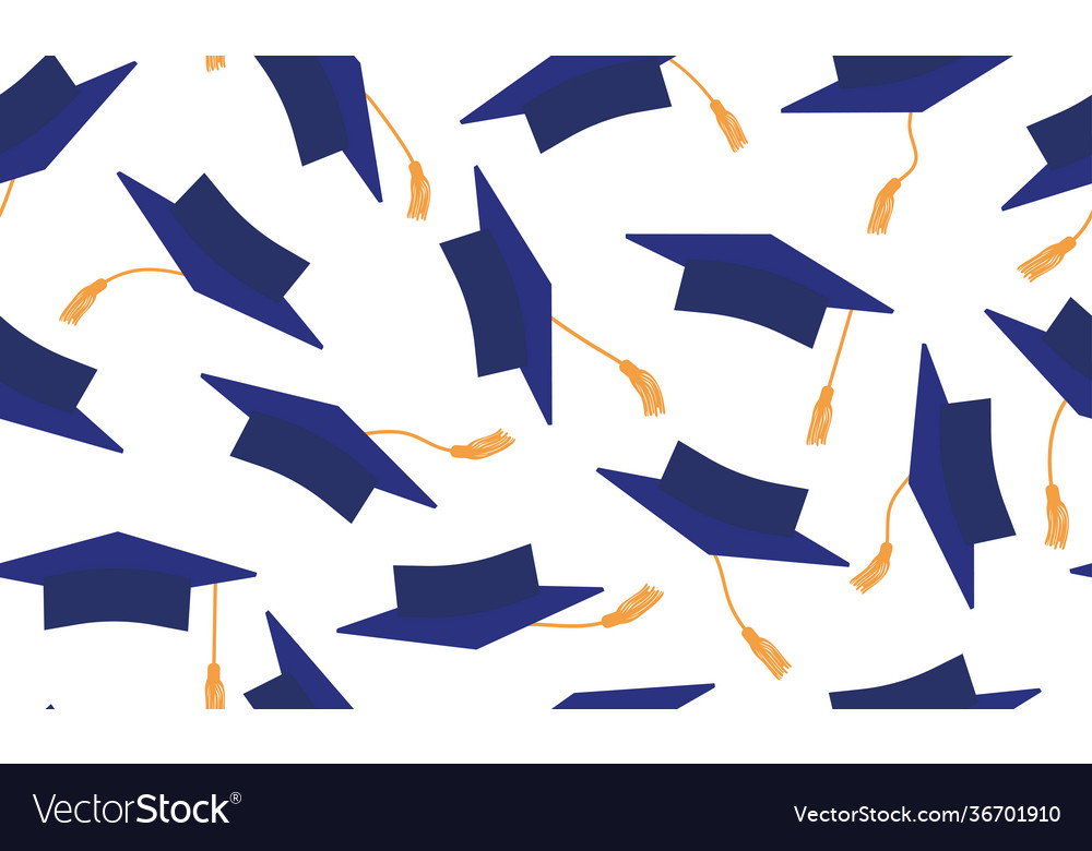 Throwing dark blue mortarboard Royalty Free Vector Image