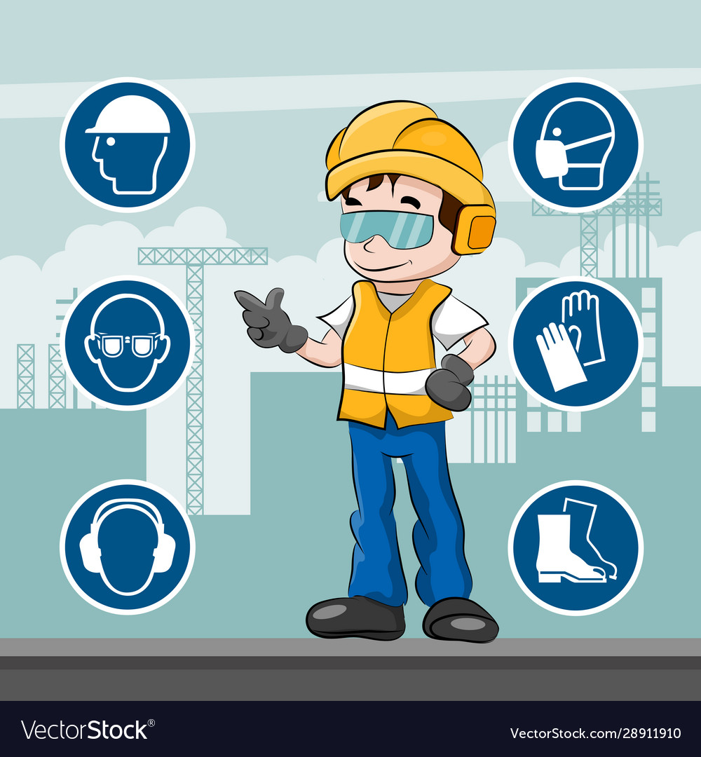 Worker With His Personal Protective Equipment Vector Image