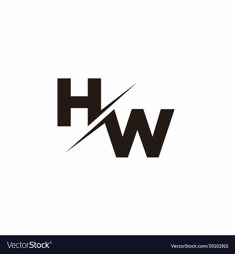 Hw logo letter monogram slash with modern logo Vector Image