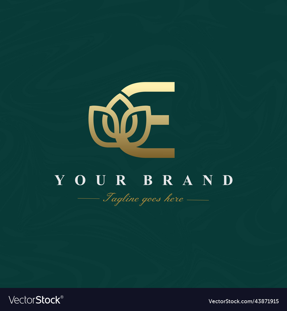 Letter e lotus flower logo design Royalty Free Vector Image