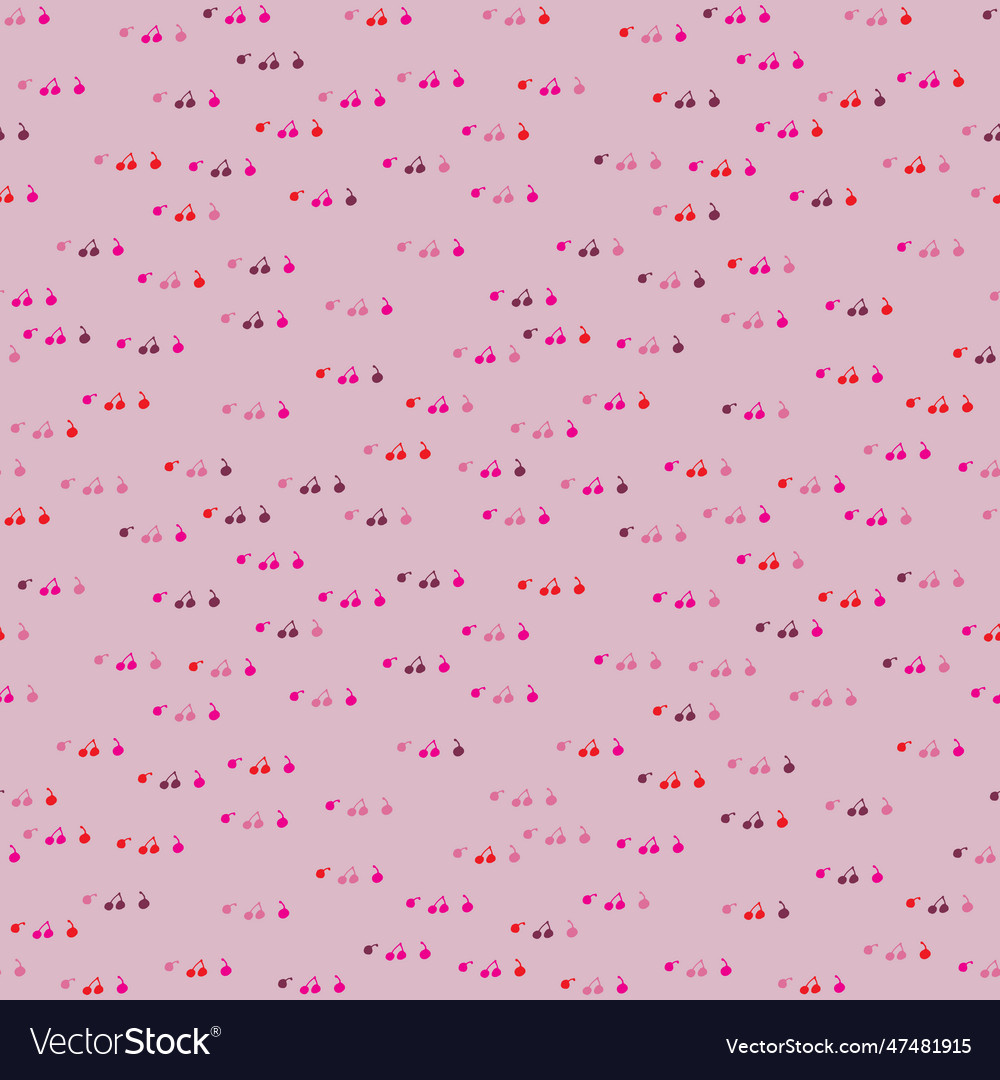 Little cherry seamless simple pink pattern Vector Image