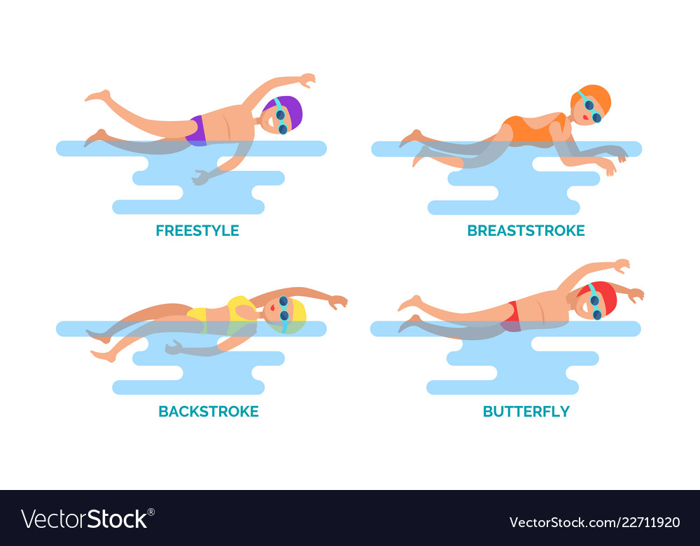 Breaststroke and freestyle set Royalty Free Vector Image