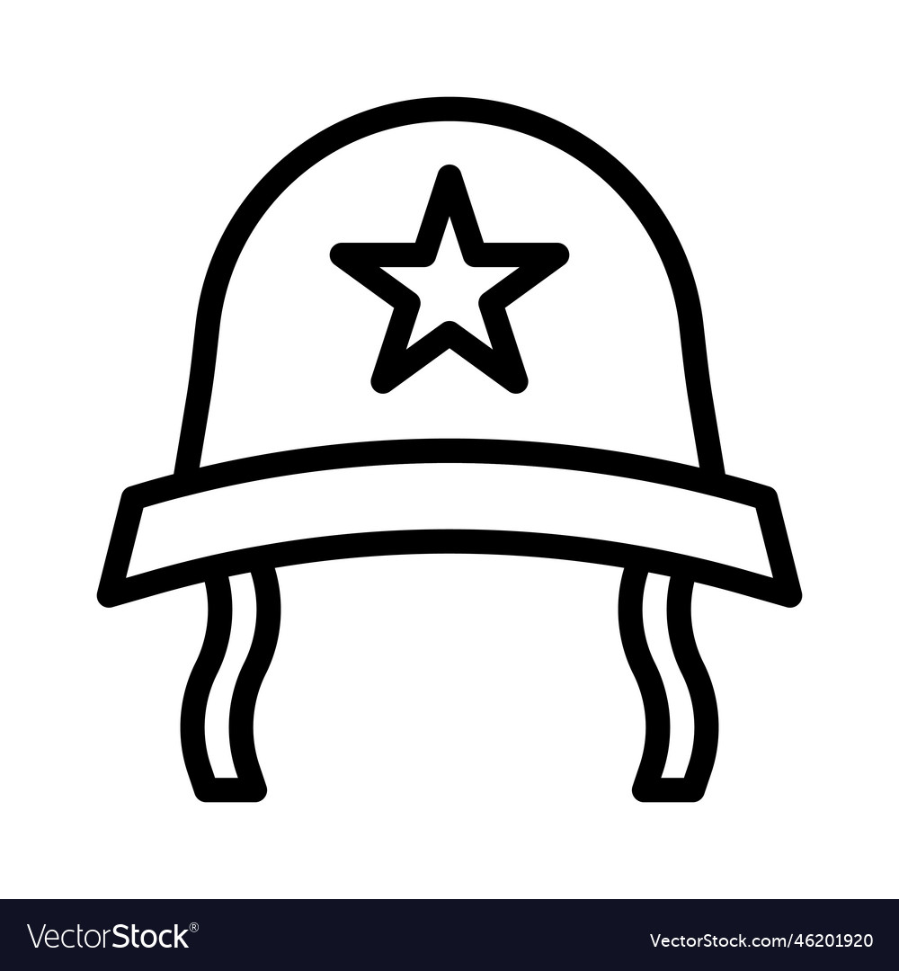 Helmet icon outline style military army element