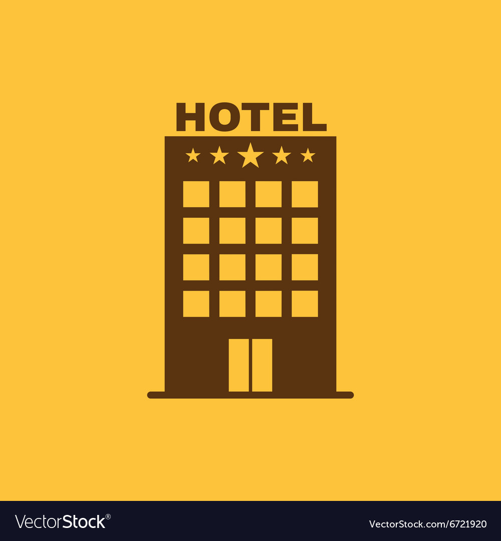 Hotel icon travel symbol flat Royalty Free Vector Image