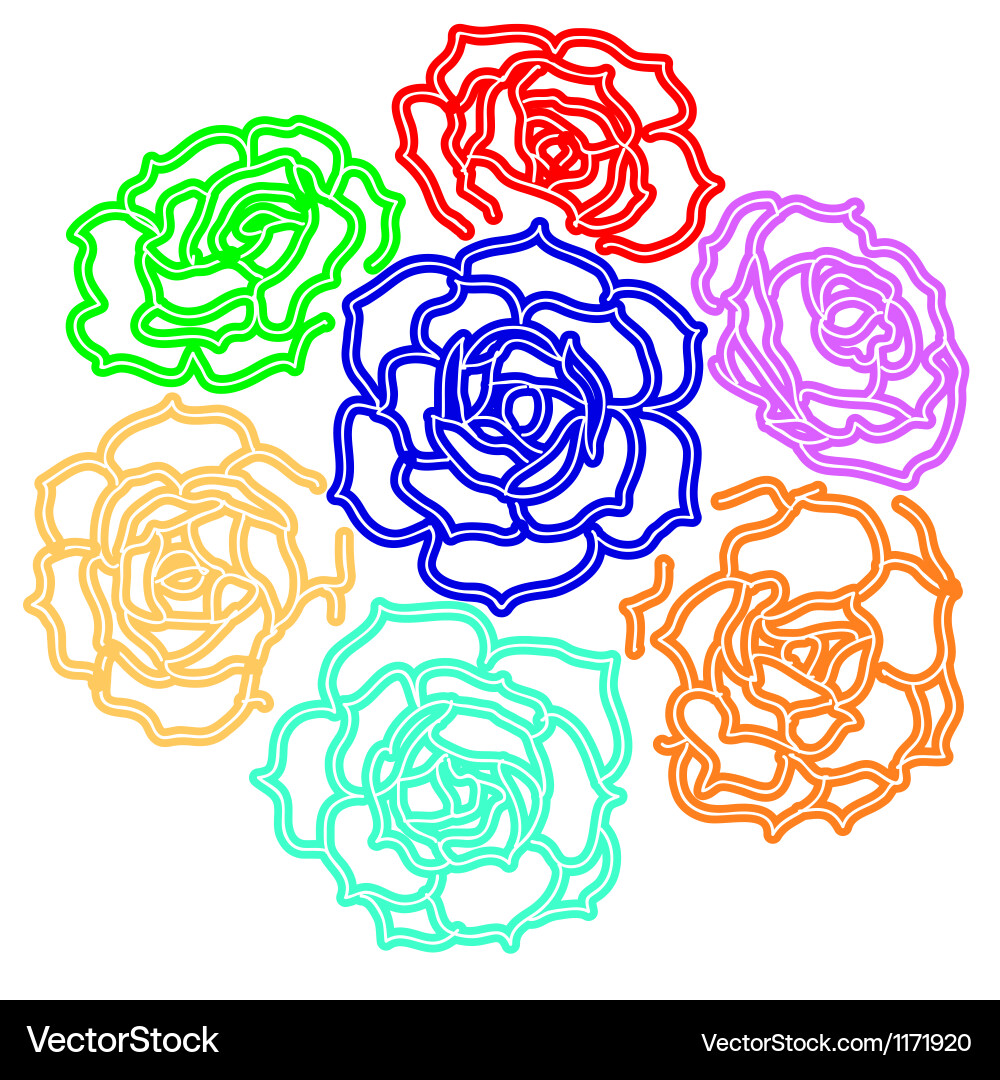 Large bouquet of roses Royalty Free Vector Image