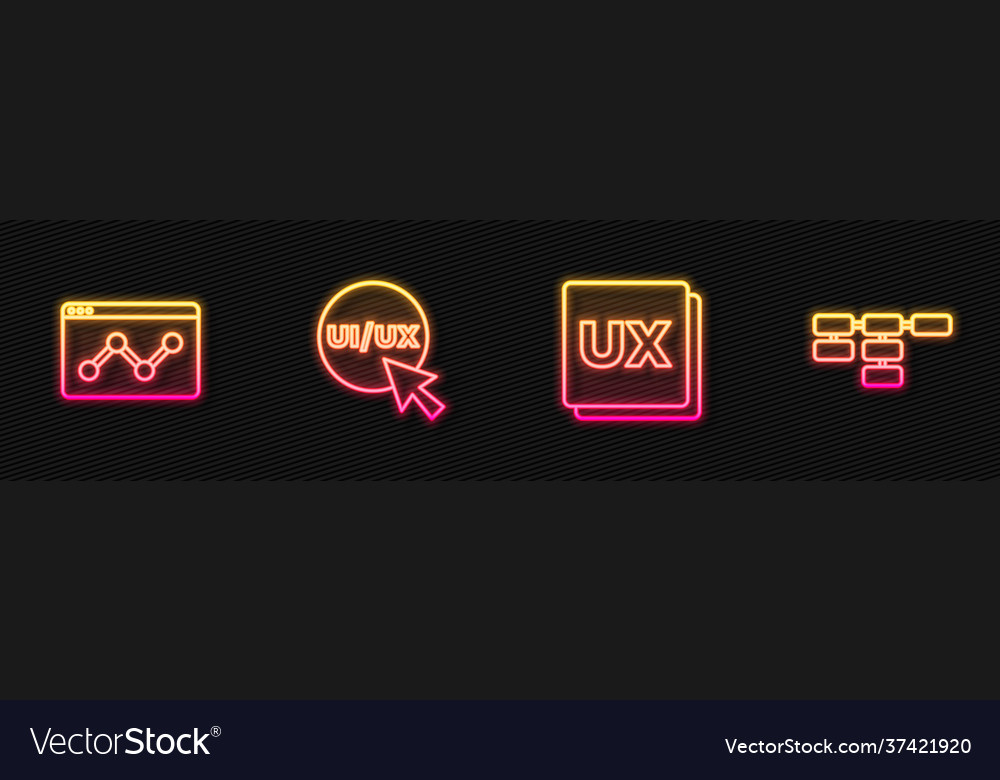 Set line ui or ux design website statistic Vector Image