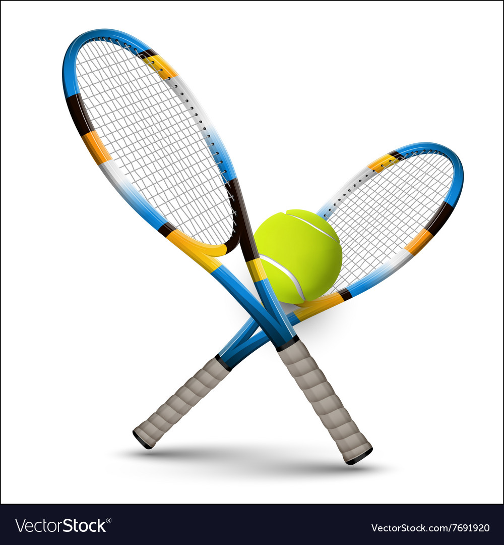 Tennis symbols rackets and ball isolated on white Vector Image