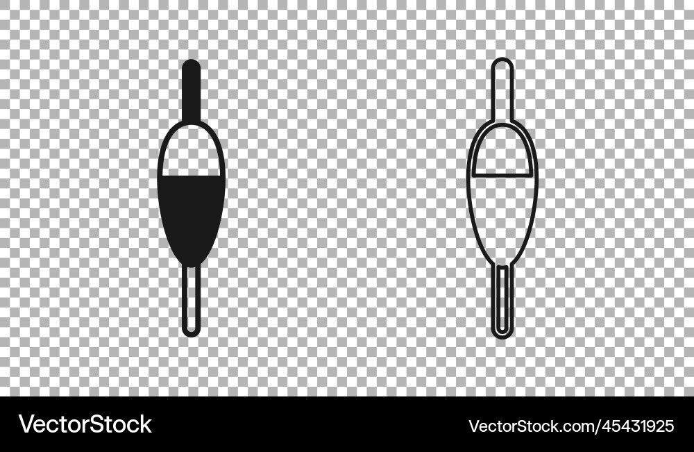 Black fishing float icon isolated on transparent Vector Image