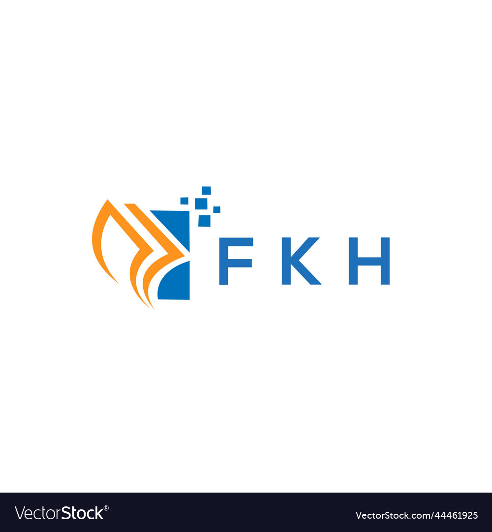 Fkh credit repair accounting logo design on white Vector Image